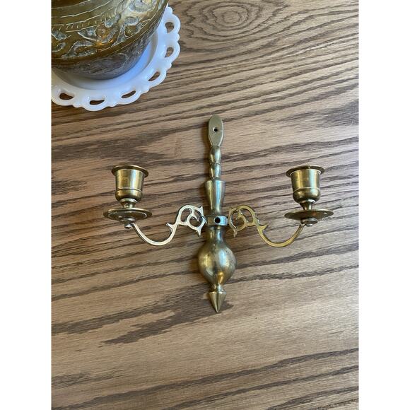 Vintage Metal Candle Holder Wall Sconce Gold Metal Hanging Candle Holder - Picture 1 of 5